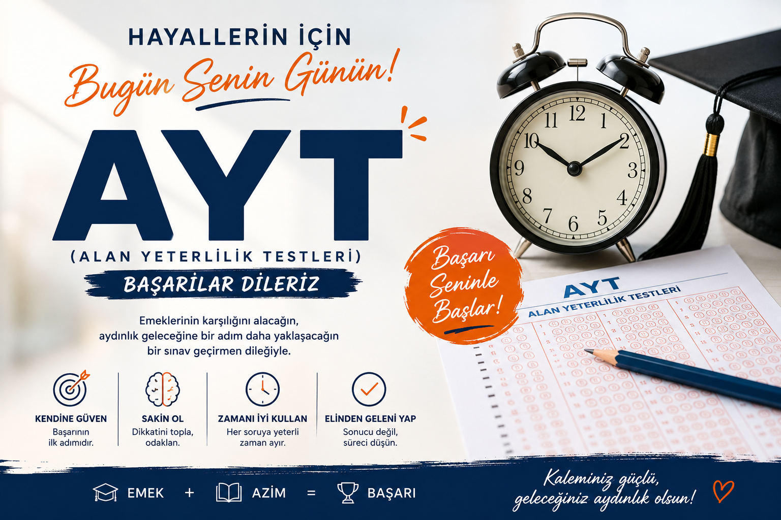 AYT'ye Girecek Tüm Adaylara Başarılar Dileriz!