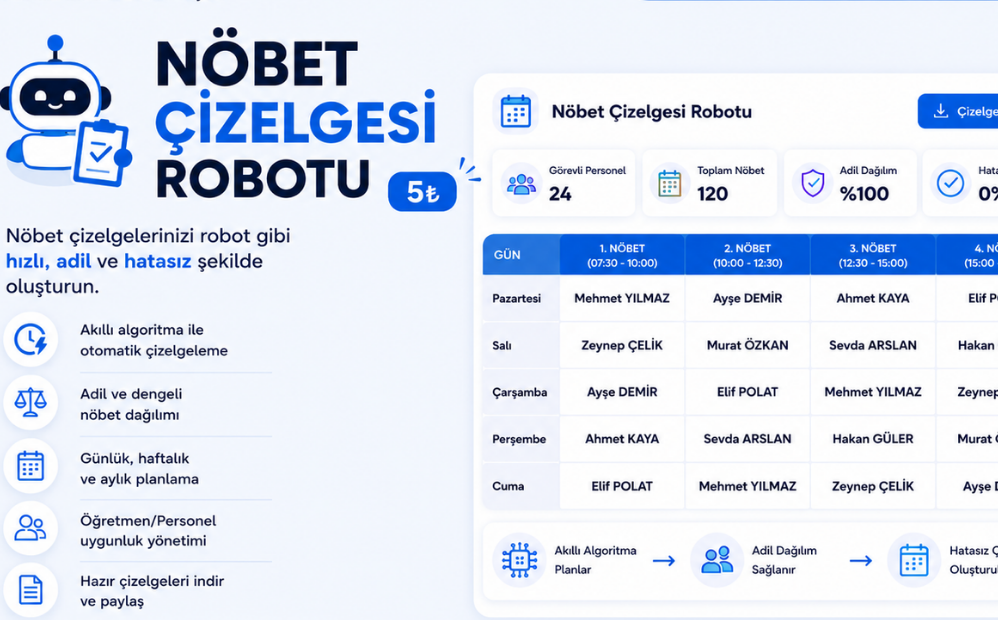Akıllı Evrak Nöbet Çizelgesi Robotu ile Tanışın