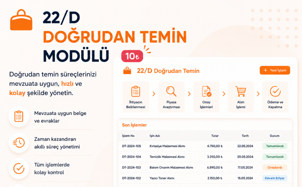 Satınalma Robotu ile 4734 Sayılı Kanun Kapsamındaki 22/D Süreçlerinizi Tek Tıkla Yönetin